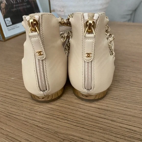 Chanel chain gladiator sandals